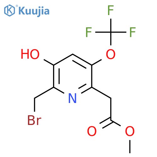Methyl 2-(bromomethyl)-3-hydroxy-5-(trifluoromethoxy)pyridine-6-acetate structure