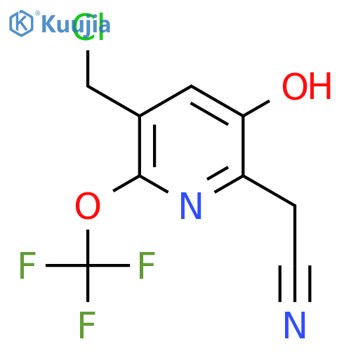 3-(Chloromethyl)-5-hydroxy-2-(trifluoromethoxy)pyridine-6-acetonitrile structure
