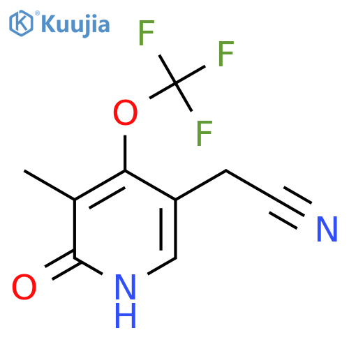 2-Hydroxy-3-methyl-4-(trifluoromethoxy)pyridine-5-acetonitrile structure