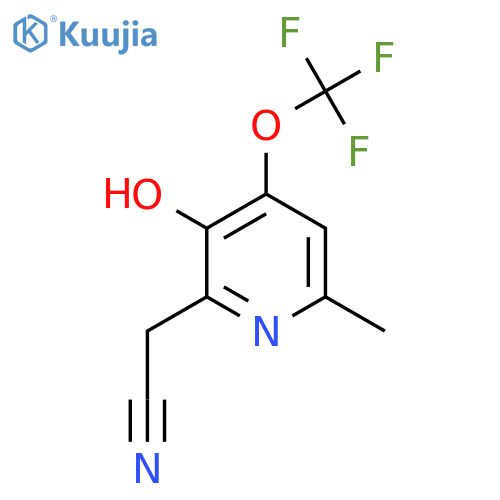 3-Hydroxy-6-methyl-4-(trifluoromethoxy)pyridine-2-acetonitrile structure