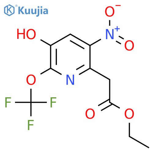 Ethyl 3-hydroxy-5-nitro-2-(trifluoromethoxy)pyridine-6-acetate structure
