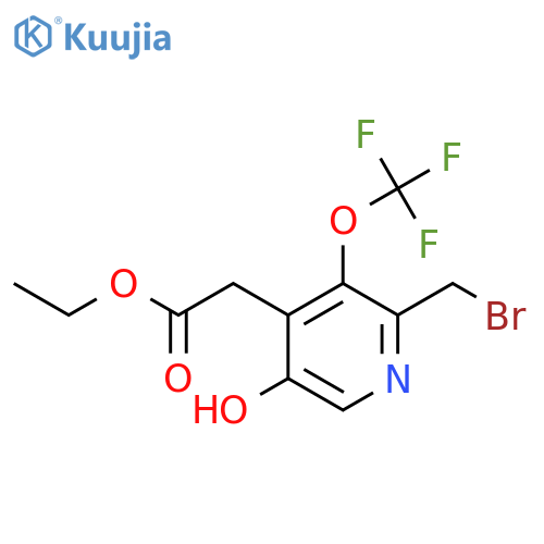 Ethyl 2-(bromomethyl)-5-hydroxy-3-(trifluoromethoxy)pyridine-4-acetate structure