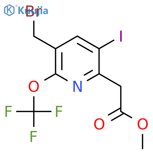 Methyl 3-(bromomethyl)-5-iodo-2-(trifluoromethoxy)pyridine-6-acetate structure
