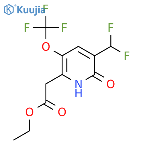 Ethyl 3-(difluoromethyl)-2-hydroxy-5-(trifluoromethoxy)pyridine-6-acetate structure