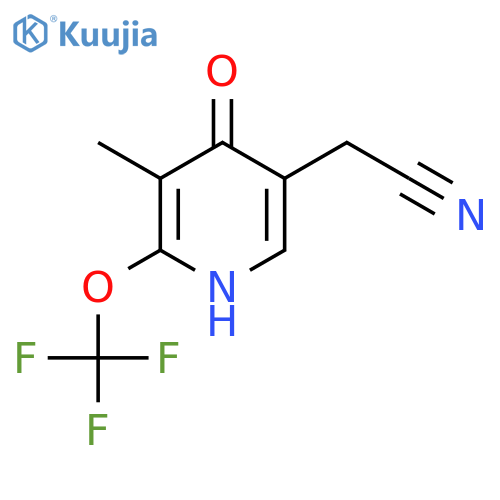 4-Hydroxy-3-methyl-2-(trifluoromethoxy)pyridine-5-acetonitrile structure
