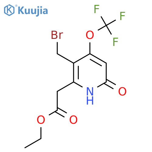 Ethyl 3-(bromomethyl)-6-hydroxy-4-(trifluoromethoxy)pyridine-2-acetate structure