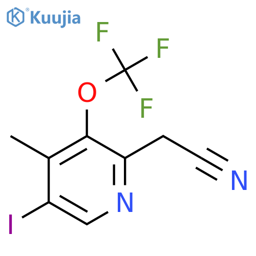 5-Iodo-4-methyl-3-(trifluoromethoxy)pyridine-2-acetonitrile structure