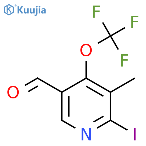 2-Iodo-3-methyl-4-(trifluoromethoxy)pyridine-5-carboxaldehyde structure