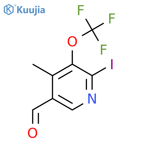 2-Iodo-4-methyl-3-(trifluoromethoxy)pyridine-5-carboxaldehyde structure