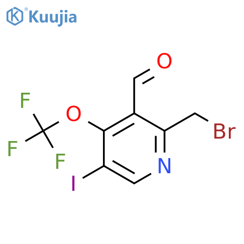 2-(Bromomethyl)-5-iodo-4-(trifluoromethoxy)pyridine-3-carboxaldehyde structure