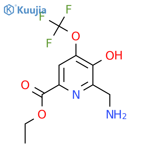 Ethyl 2-(aminomethyl)-3-hydroxy-4-(trifluoromethoxy)pyridine-6-carboxylate structure