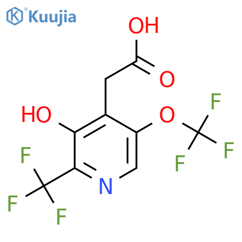 3-Hydroxy-5-(trifluoromethoxy)-2-(trifluoromethyl)pyridine-4-acetic acid structure