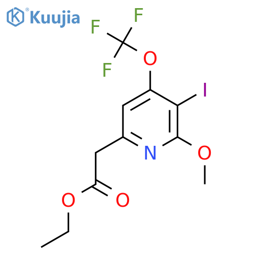 Ethyl 3-iodo-2-methoxy-4-(trifluoromethoxy)pyridine-6-acetate structure