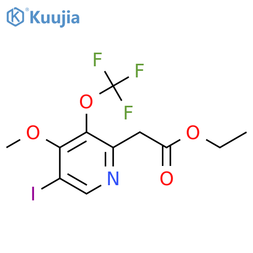 Ethyl 5-iodo-4-methoxy-3-(trifluoromethoxy)pyridine-2-acetate structure