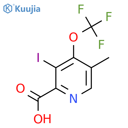 3-Iodo-5-methyl-4-(trifluoromethoxy)pyridine-2-carboxylic acid structure