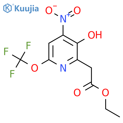 Ethyl 3-hydroxy-4-nitro-6-(trifluoromethoxy)pyridine-2-acetate structure