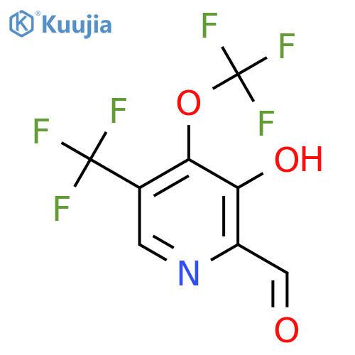 3-Hydroxy-4-(trifluoromethoxy)-5-(trifluoromethyl)pyridine-2-carboxaldehyde structure