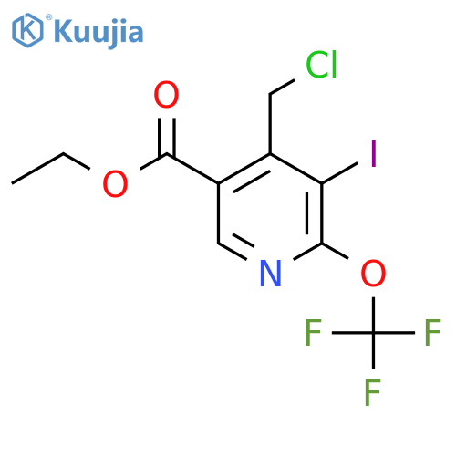 Ethyl 4-(chloromethyl)-3-iodo-2-(trifluoromethoxy)pyridine-5-carboxylate structure