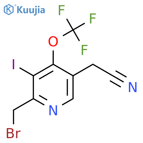 2-(Bromomethyl)-3-iodo-4-(trifluoromethoxy)pyridine-5-acetonitrile structure