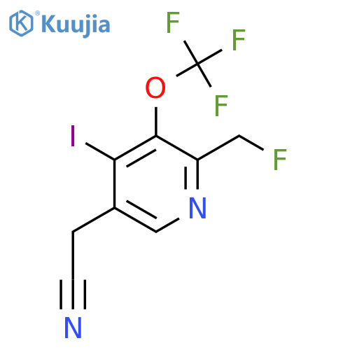 2-(Fluoromethyl)-4-iodo-3-(trifluoromethoxy)pyridine-5-acetonitrile structure
