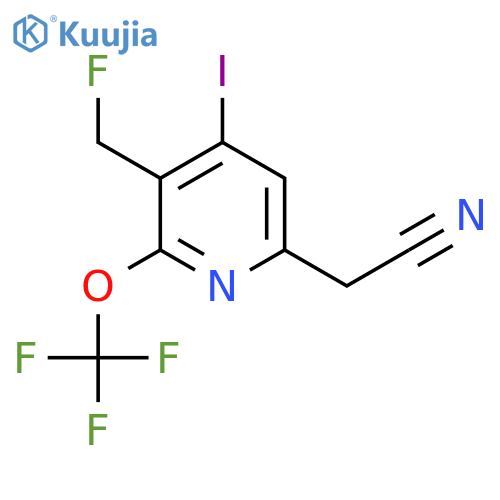 3-(Fluoromethyl)-4-iodo-2-(trifluoromethoxy)pyridine-6-acetonitrile structure