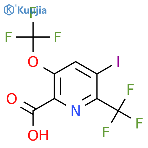 3-Iodo-5-(trifluoromethoxy)-2-(trifluoromethyl)pyridine-6-carboxylic acid structure