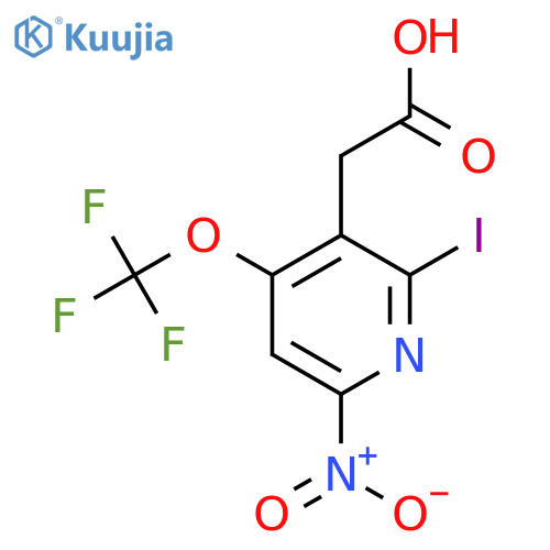 2-Iodo-6-nitro-4-(trifluoromethoxy)pyridine-3-acetic acid structure