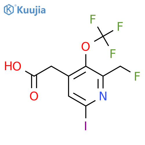 2-(Fluoromethyl)-6-iodo-3-(trifluoromethoxy)pyridine-4-acetic acid structure