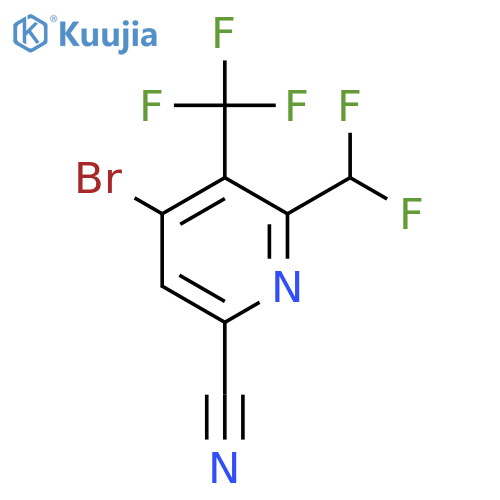 4-Bromo-6-cyano-2-(difluoromethyl)-3-(trifluoromethyl)pyridine structure