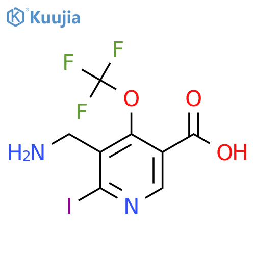 3-(Aminomethyl)-2-iodo-4-(trifluoromethoxy)pyridine-5-carboxylic acid structure