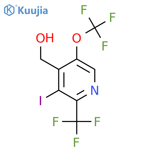 3-Iodo-5-(trifluoromethoxy)-2-(trifluoromethyl)pyridine-4-methanol structure