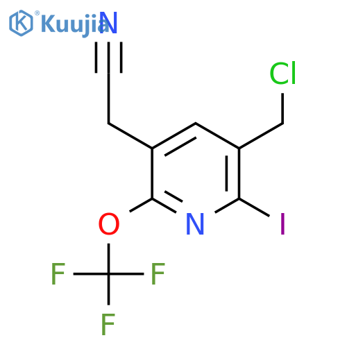 3-(Chloromethyl)-2-iodo-6-(trifluoromethoxy)pyridine-5-acetonitrile structure