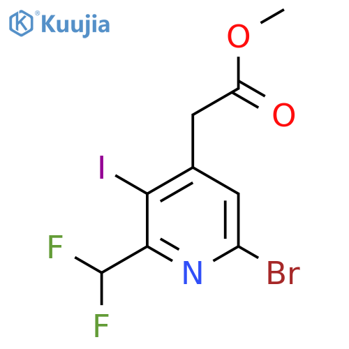 Methyl 6-bromo-2-(difluoromethyl)-3-iodopyridine-4-acetate structure