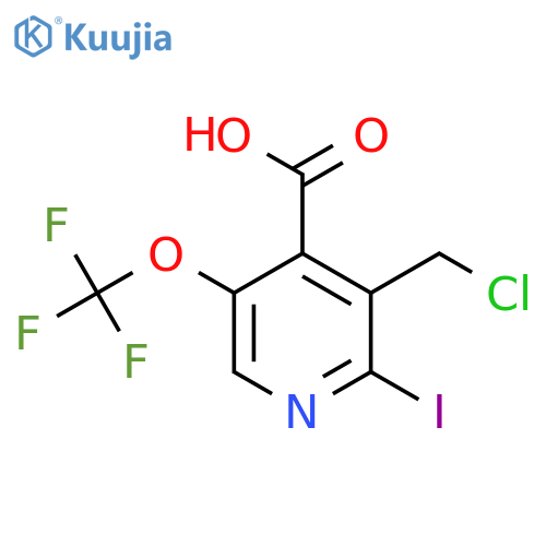3-(Chloromethyl)-2-iodo-5-(trifluoromethoxy)pyridine-4-carboxylic acid structure