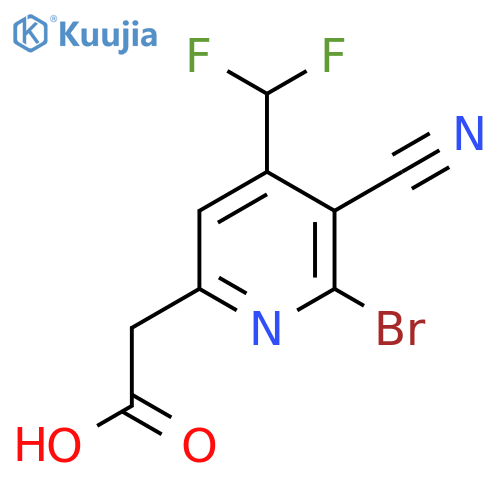2-Bromo-3-cyano-4-(difluoromethyl)pyridine-6-acetic acid structure