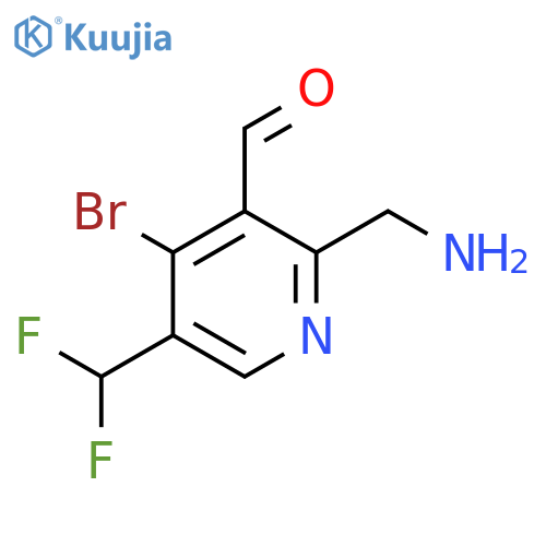2-(Aminomethyl)-4-bromo-5-(difluoromethyl)pyridine-3-carboxaldehyde structure