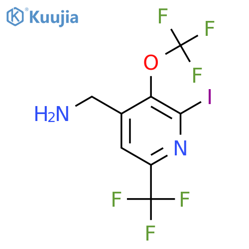 4-(Aminomethyl)-2-iodo-3-(trifluoromethoxy)-6-(trifluoromethyl)pyridine structure