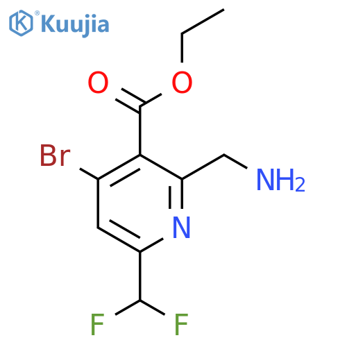 Ethyl 2-(aminomethyl)-4-bromo-6-(difluoromethyl)pyridine-3-carboxylate structure