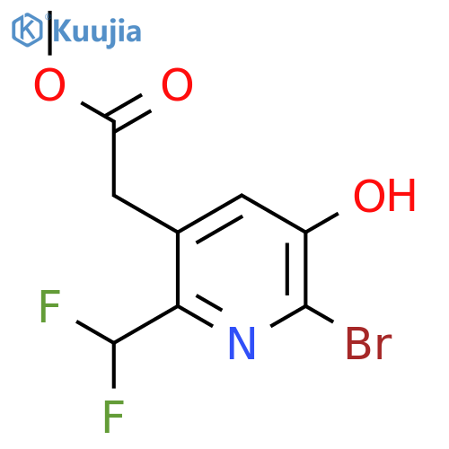 Methyl 2-bromo-6-(difluoromethyl)-3-hydroxypyridine-5-acetate structure