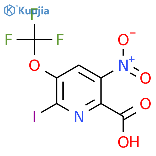 2-Iodo-5-nitro-3-(trifluoromethoxy)pyridine-6-carboxylic acid structure