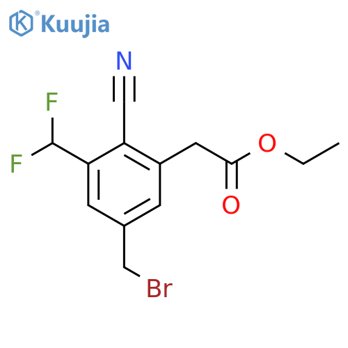 Ethyl 5-bromomethyl-2-cyano-3-(difluoromethyl)phenylacetate structure