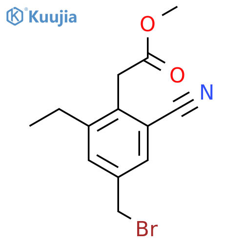 Methyl 4-bromomethyl-2-cyano-6-ethylphenylacetate structure
