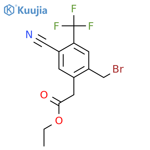 Ethyl 2-bromomethyl-5-cyano-4-(trifluoromethyl)phenylacetate structure