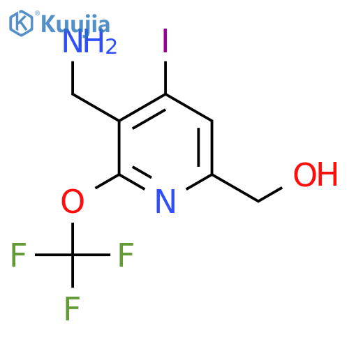 3-(Aminomethyl)-4-iodo-2-(trifluoromethoxy)pyridine-6-methanol structure