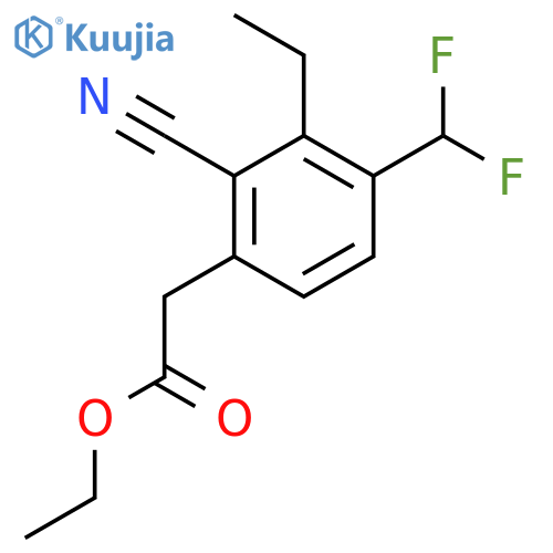 Ethyl 2-cyano-4-difluoromethyl-3-ethylphenylacetate structure