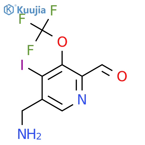5-(Aminomethyl)-4-iodo-3-(trifluoromethoxy)pyridine-2-carboxaldehyde structure
