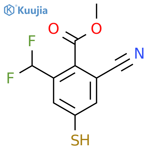 Methyl 2-cyano-6-difluoromethyl-4-mercaptobenzoate structure
