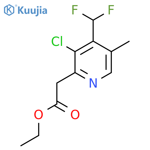 Ethyl 3-chloro-4-(difluoromethyl)-5-methylpyridine-2-acetate structure