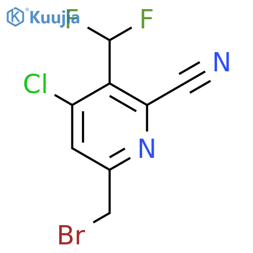 6-(Bromomethyl)-4-chloro-2-cyano-3-(difluoromethyl)pyridine structure