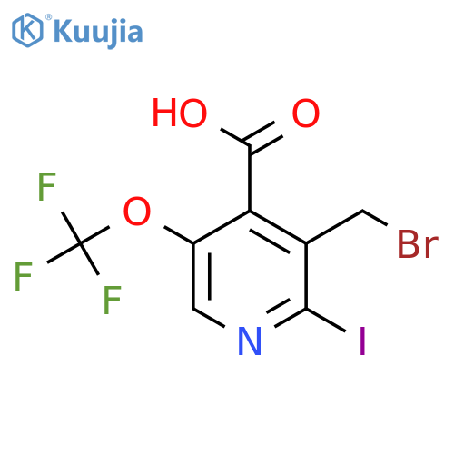 3-(Bromomethyl)-2-iodo-5-(trifluoromethoxy)pyridine-4-carboxylic acid structure